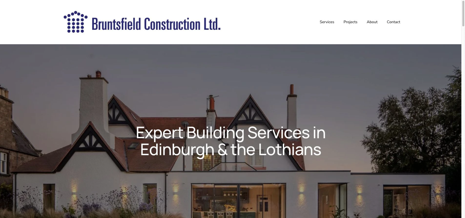 Bruntsfield Construction website designed by Crafters