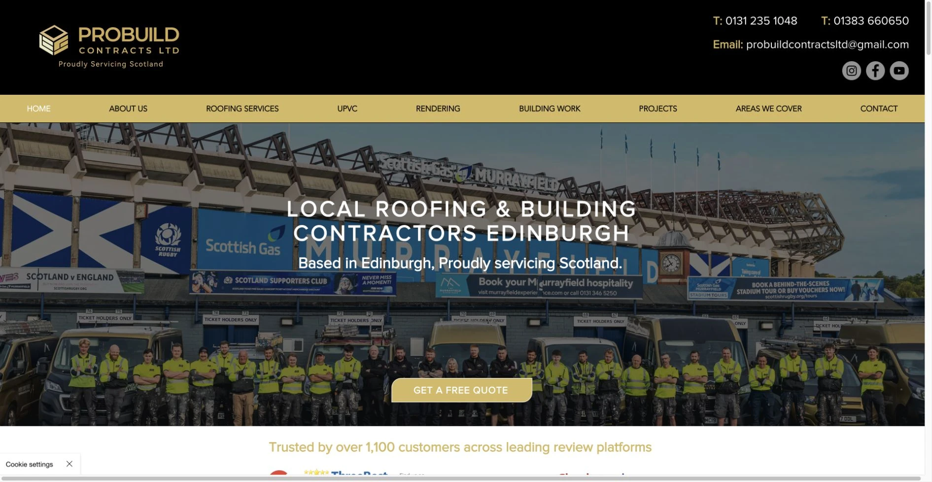 ProBuild Contracts website designed by Crafters